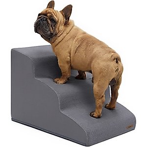 Lesure Dog Stairs, Grey, 3-Step