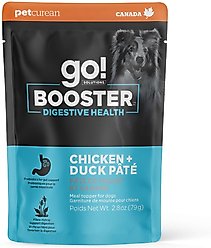 Go! Solutions Booster Digestive Health Chicken & Duck Pate Wet Dog Food, 2.8-oz pouch, 12 count