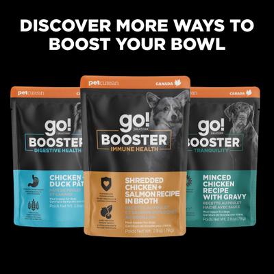 Show full view: Go! Solutions Booster Joint Care Minced Chicken with Gravy Wet Dog Food, 2.8-oz pouch, 12 count slide 9 of 10