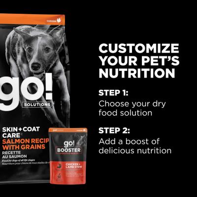 Show full view: Go! Solutions Booster Digestive Health Chicken & Lamb Stew Wet Dog Food, 2.8-oz pouch, 12 count slide 7 of 11