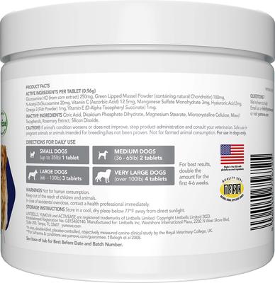 Show full view: Vetnique Labs YuMOVE Plus Chewable Tablet Extra Strength Joint Supplement for Dogs, 240 count slide 3 of 11