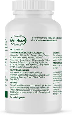 Show full view: Vetnique Labs YuMOVE Plus Chewable Tablet Extra Strength Joint Supplement for Dogs, 60 count slide 3 of 11