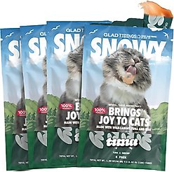 Glad Tidings Snowy's Seafood with Wild-Caught Tuna & Shrimp Human-Grade Lickable Cat Treats, 6.76-oz pouch, 16 count slide 1 of 9