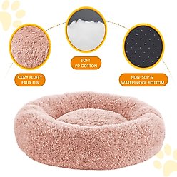 LFC PETS Calming Anti-Anxiety Donut Dog & Cat Bed, Pink, Medium slide 2 of 8