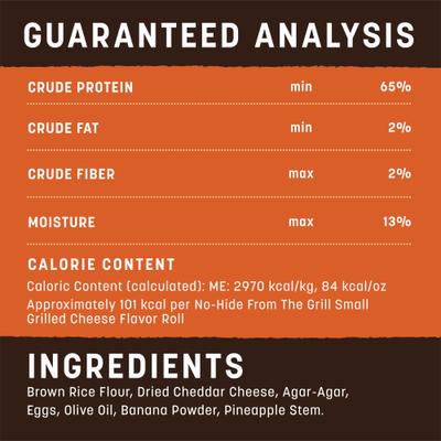 Show full view: Earth Animal No-Hide From the Grill Long Lasting Natural Rawhide Alternative Small Grilled Cheese Vegetarian Flavor Rolls Chew Dog Treats, 6 count slide 8 of 11