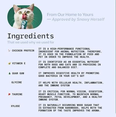 Show full view: Glad Tidings Snowy's Seafood with Wild-Caught Tuna & Shrimp Human-Grade Lickable Cat Treats, 6.76-oz pouch, 16 count slide 9 of 10