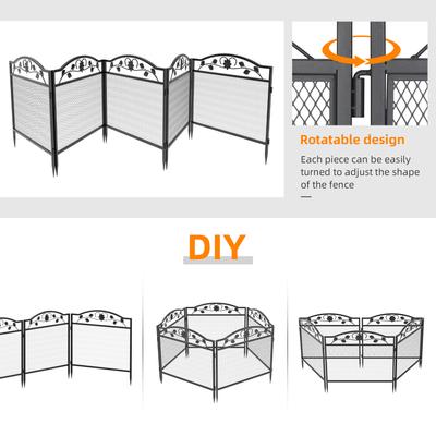 Show full view: BingoPaw 5 Panel Metal Garden Barrier Dog Fence Exercise Playpen, Black slide 4 of 8