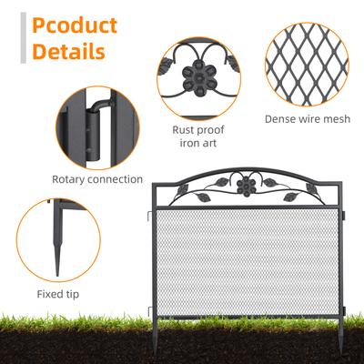 Show full view: BingoPaw 5 Panel Metal Garden Barrier Dog Fence Exercise Playpen, Black slide 5 of 8