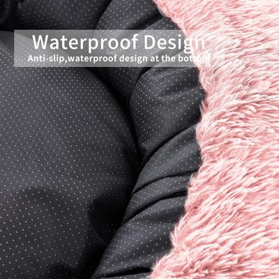 Show full view: LFC PETS Calming Anti-Anxiety Donut Dog & Cat Bed, Pink, Medium slide 7 of 11