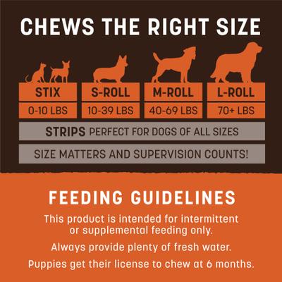 Show full view: Earth Animal No-Hide From the Grill Long Lasting Natural Rawhide Alternative Small Grilled Cheese Vegetarian Flavor Rolls Chew Dog Treats, 6 count slide 6 of 11