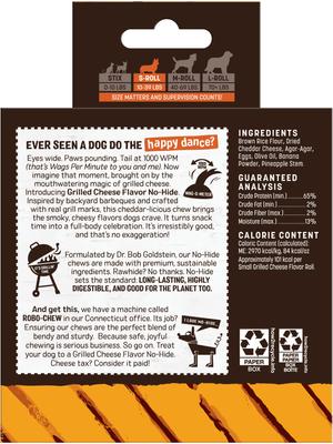 Show full view: Earth Animal No-Hide From the Grill Long Lasting Natural Rawhide Alternative Small Grilled Cheese Vegetarian Flavor Rolls Chew Dog Treats, 6 count slide 3 of 11