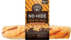 Earth Animal No-Hide From the Grill Long Lasting Natural Rawhide Alternative Medium Grilled Cheese Vegetarian Flavor Rolls Chew Dog Treats, 1 count