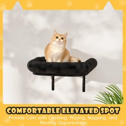 KAMABOKO 6 Pieces Hammock Wall-Mounted Shelves Climber Set Cat Tree with Bed, Black slide 2 of 6