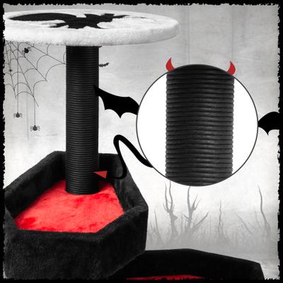 Show full view: KAMABOKO Halloween Gothic 46.8-in Cat Tree & Tower with Coffin Bed, Black slide 2 of 6