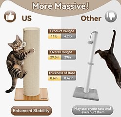 KAMABOKO 29.5-in Sisal Cat Scratching Post, Beige slide 2 of 5