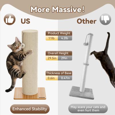 Show full view: KAMABOKO 29.5-in Sisal Cat Scratching Post, Beige slide 5 of 5