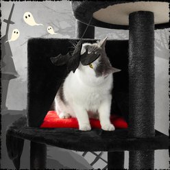 KAMABOKO Multi-Level Gothic 59-in Cat Tree & Tower with Condo, Black & Red slide 2 of 5
