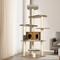 Show in main carousel: KAMABOKO 69.3-in Wood Modern Eleph Cat Tree, Tower & Condo, Brown slide 1 of 8