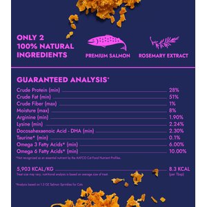 Finfare Smoked Salmon Sprinkles Freeze-Dried Cat Food Topper, 1.3-oz bag