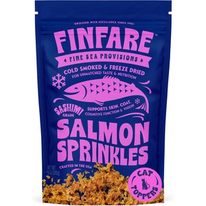 Finfare Smoked Salmon Sprinkles Freeze-Dried Cat Food Topper, 6-oz bag