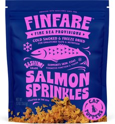 Finfare Smoked Salmon Sprinkles Freeze-Dried Cat Food Topper, 1.3-oz bag
