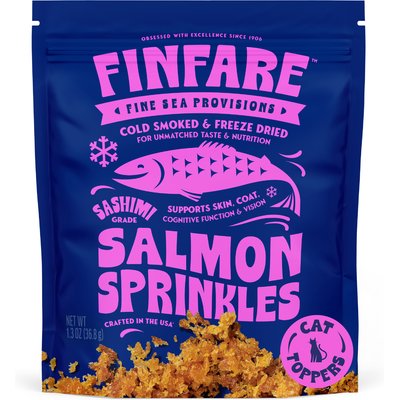 Finfare Finfare Smoked Salmon Sprinkles Freeze-Dried Cat Food Topper, 1.3-oz bag