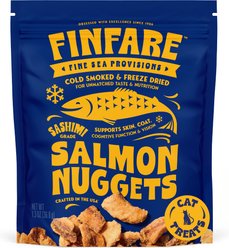 Finfare Smoked Salmon Nugget Freeze-Dried Cat Treats, 1.3-oz bag