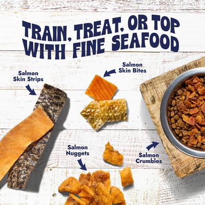 Show full view: Finfare Smoked Salmon Skin Bite Freeze-Dried Dog Treats, 9-oz bag slide 6 of 7