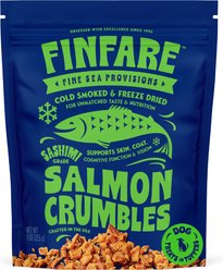 Finfare Smoked Salmon Crumbles Freeze-Dried Dog Treat & Food Topper, 9-oz bag