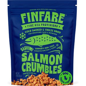Finfare Smoked Salmon Crumbles Freeze-Dried Dog Treat & Food Topper, 9-oz bag