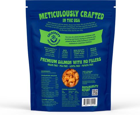 Show full view: Finfare Smoked Salmon Crumbles Freeze-Dried Dog Treat & Food Topper, 9-oz bag slide 3 of 7