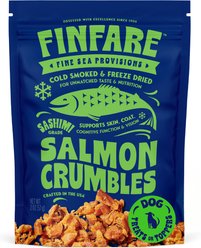 Finfare Smoked Salmon Crumbles Freeze-Dried Dog Treat & Food Topper, 2-oz bag