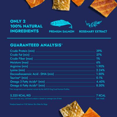 Show full view: Finfare Smoked Salmon Skin Bite Freeze-Dried Dog Treats, 9-oz bag slide 4 of 7