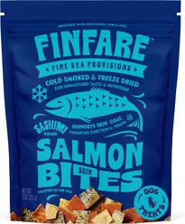 Finfare Smoked Salmon Skin Bite Freeze-Dried Dog Treats, 9-oz bag