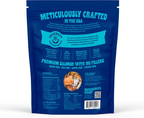 Show full view: Finfare Smoked Salmon Skin Bite Freeze-Dried Dog Treats, 9-oz bag slide 3 of 7