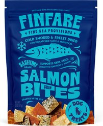 Finfare Smoked Salmon Skin Bite Freeze-Dried Dog Treats, 2-oz bag
