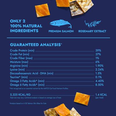 Show full view: Finfare Smoked Salmon Skin Bite Freeze-Dried Cat Treats, 6-oz bag slide 4 of 7