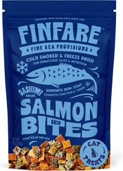 Finfare Smoked Salmon Skin Bite Freeze-Dried Cat Treats, 6-oz bag