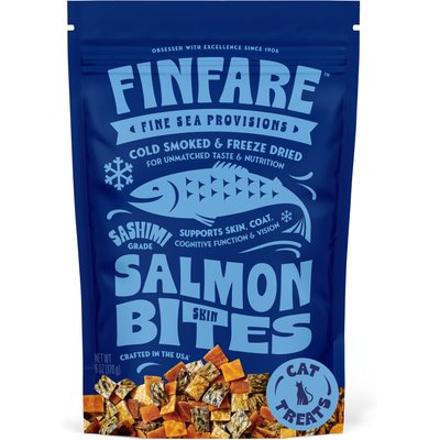 Finfare Finfare Smoked Salmon Skin Bite Freeze-Dried Cat Treats, 6-oz bag