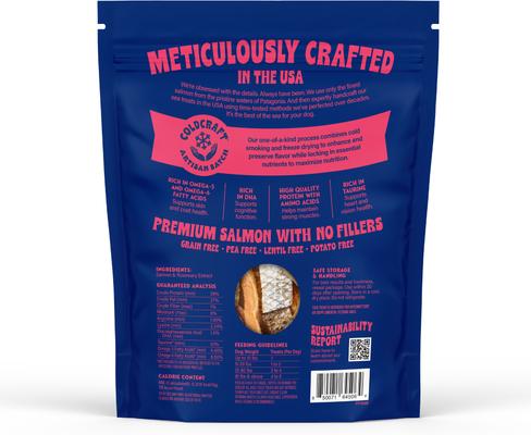 Show full view: Finfare Smoked Salmon Skin Strip Freeze-Dried Dog Treats, 9-oz bag slide 3 of 7