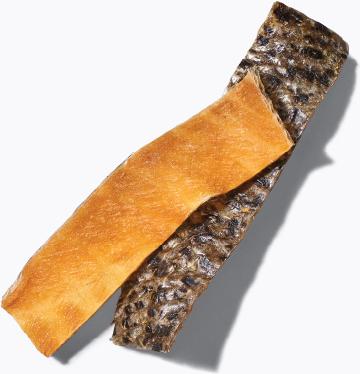 Show full view: Finfare Smoked Salmon Skin Strip Freeze-Dried Dog Treats, 9-oz bag slide 5 of 7