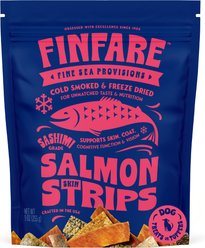 Finfare Smoked Salmon Skin Strip Freeze-Dried Dog Treats, 9-oz bag