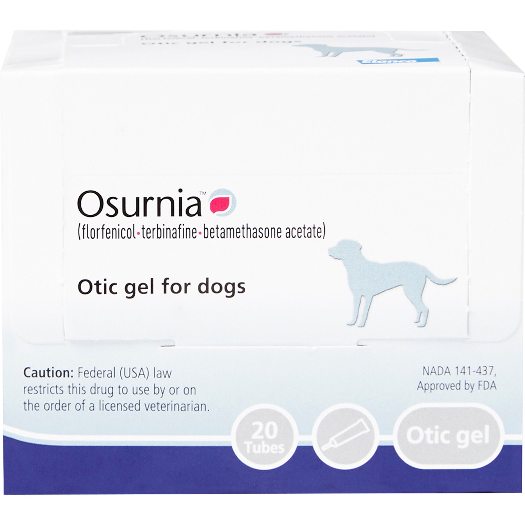 Osurnia (florfenicol, terbinafine, betamethasone acetate) Otic Gel for Dogs, 1-mL, 20 tubes