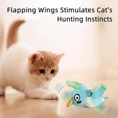 Show full view: allforpaws Catoon Jittering Bird Plush Cat Toy, Turquoise slide 3 of 8
