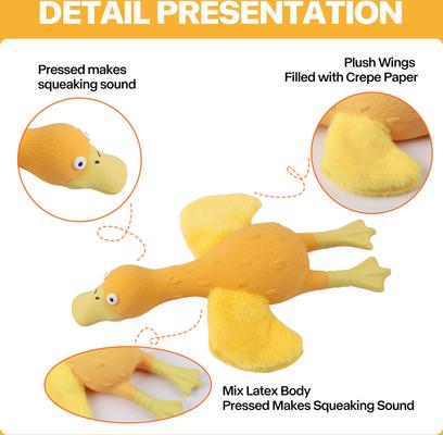 Show full view: allforpaws Zootex Soft Wing Duck Plush Dog Toy slide 2 of 8