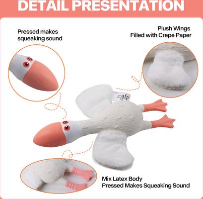 Show full view: allforpaws Zootex Soft Wing Seagull Plush Dog Toy slide 2 of 8