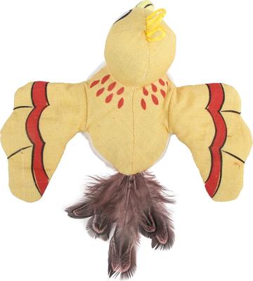 Show full view: allforpaws Catoon Jittering Bird Plush Cat Toy, Yellow slide 7 of 8