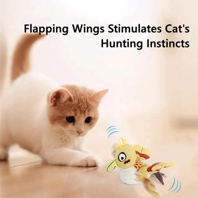 Show full view: allforpaws Catoon Jittering Bird Plush Cat Toy, Yellow slide 3 of 8