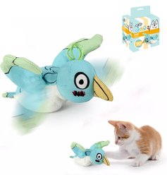 allforpaws Catoon Jittering Bird Plush Cat Toy, Turquoise