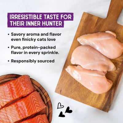 Show full view: Stella & Chewy's Marie’s Magical Dinner Dust Wild Caught Salmon & Cage Free Chicken Recipe Freeze-Dried Raw Cat Food Topper, 7-oz bag slide 6 of 13